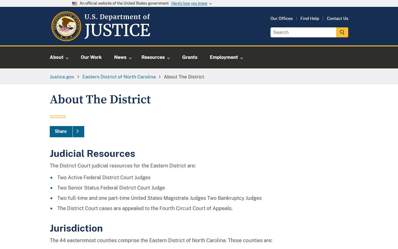 Wayne County criminal court records U.S. Attorney EDNC district