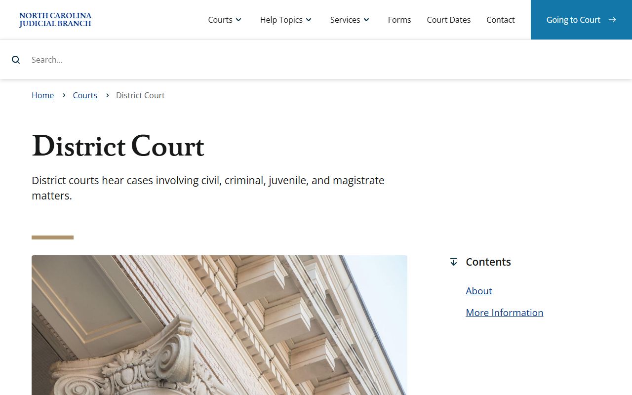 Wayne County District Court records North Carolina District Court page