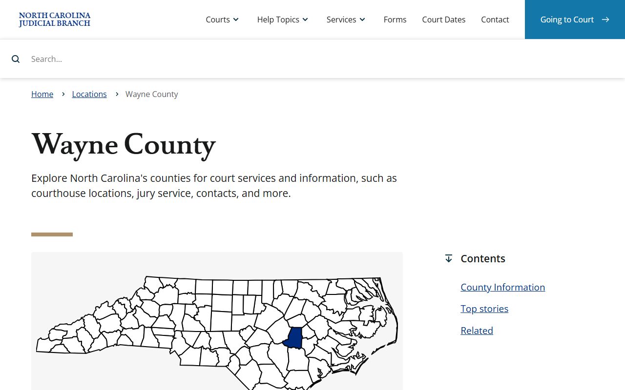 Wayne County court records Judicial Branch landing page