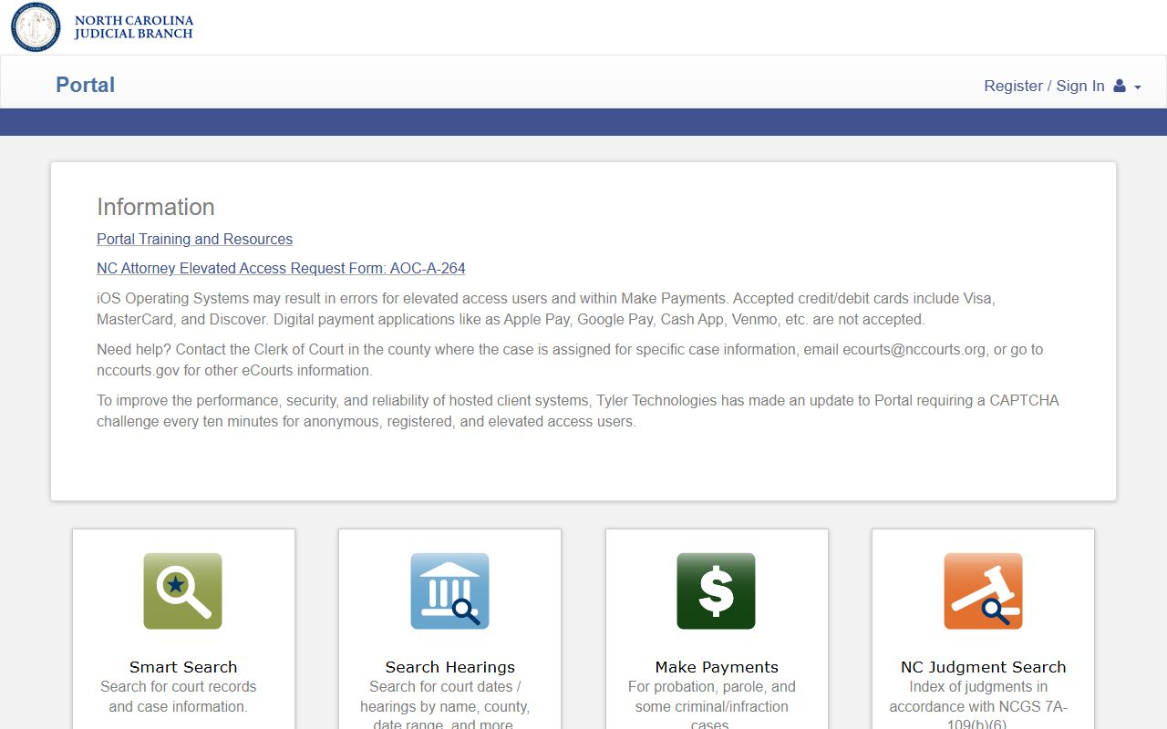 Wayne County court records North Carolina eCourts Portal