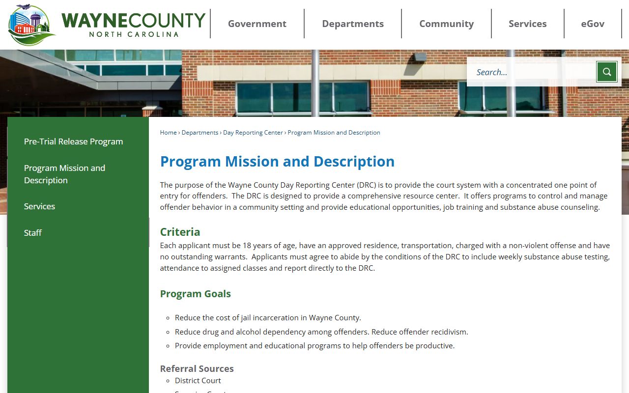Wayne County inmate records Day Reporting Center source