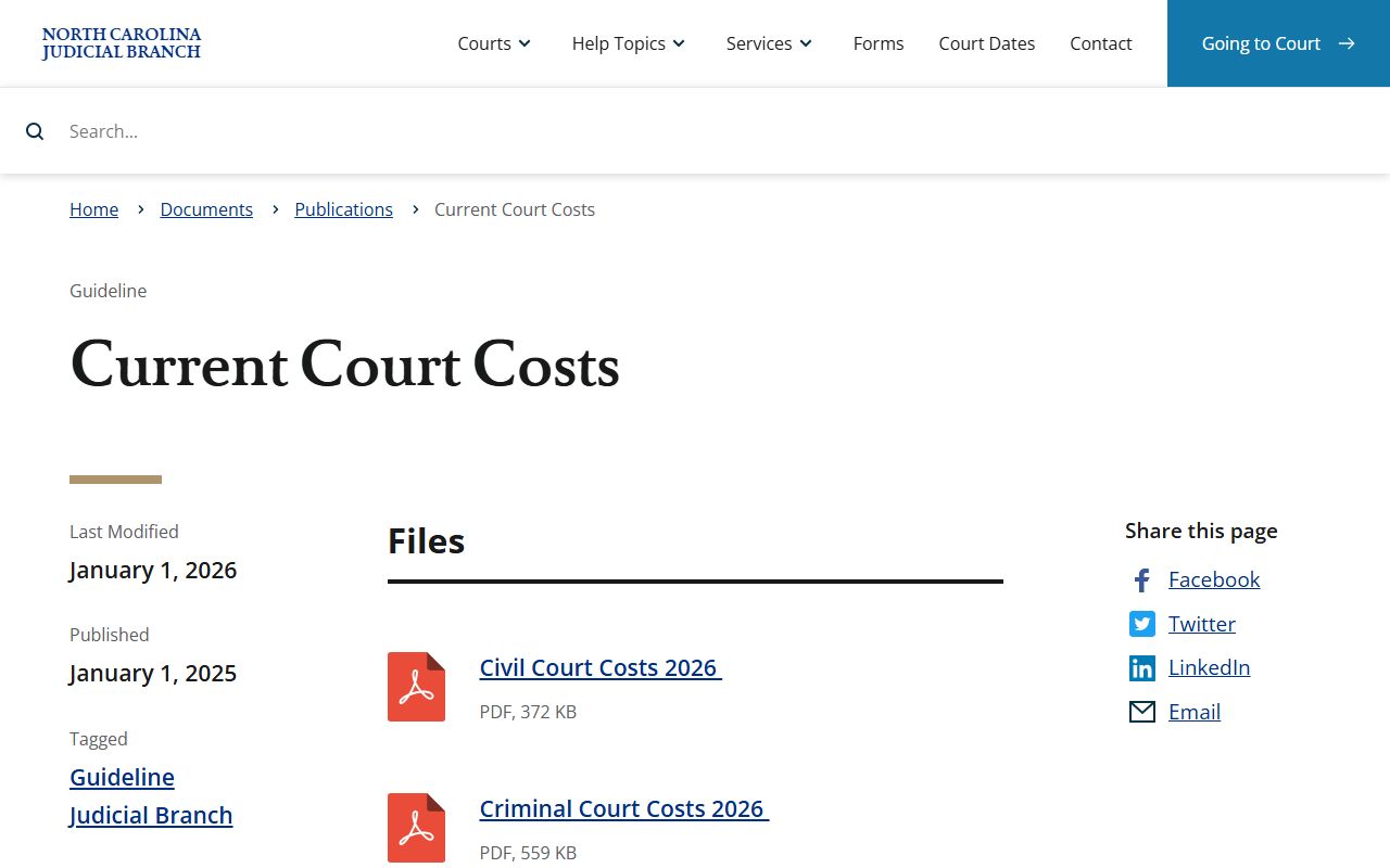 Wayne County probate records current court costs