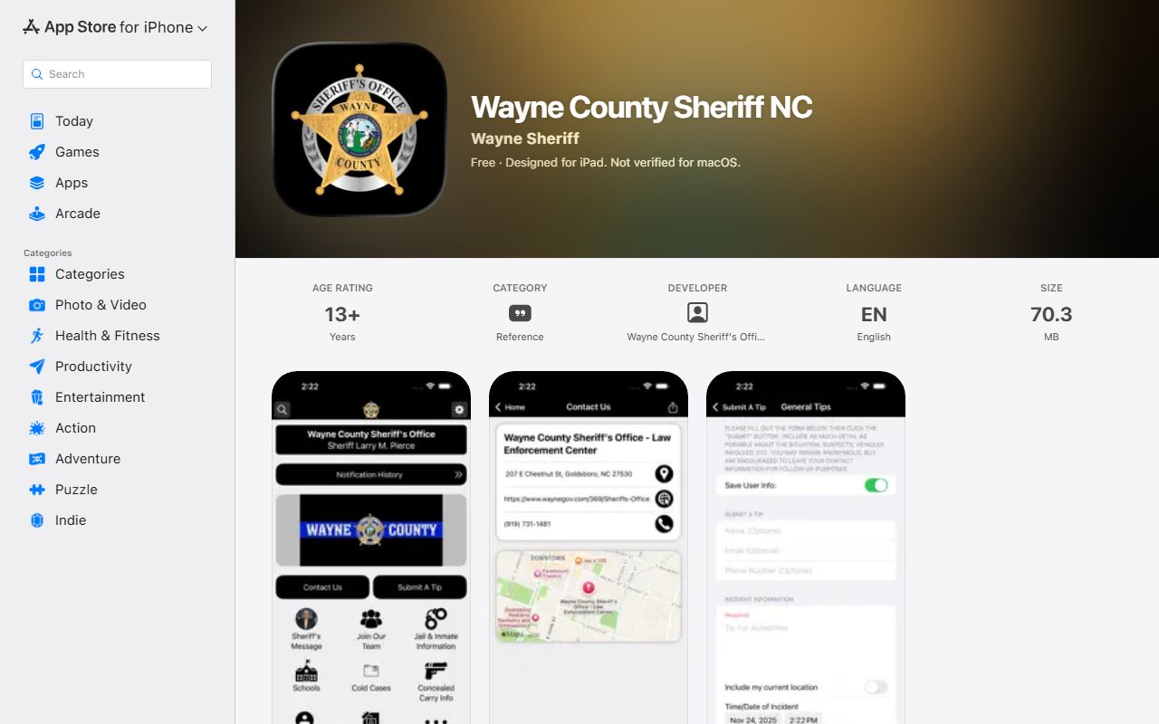 Wayne County warrant records Sheriff app App Store source