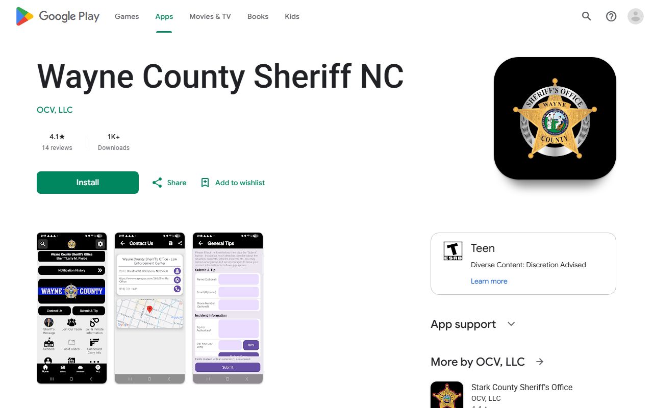 Wayne County warrant records Sheriff app Google Play source